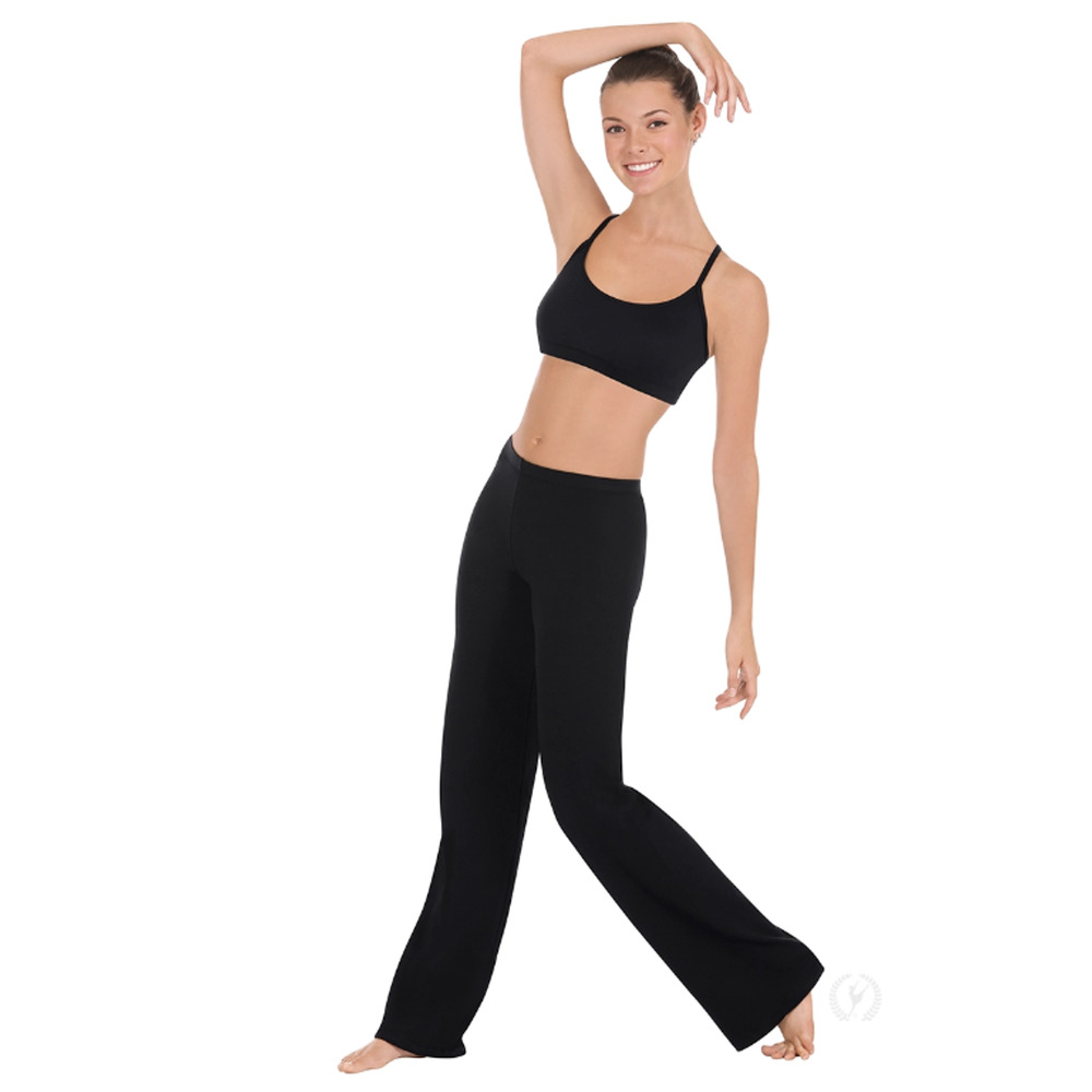 Dance Pants Eurotard 44655 Black Bootcut Size Medium Adult Jazz Tap